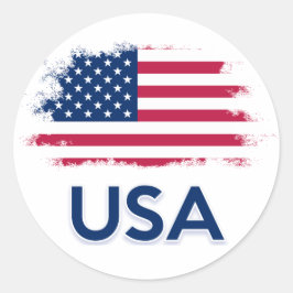 Sticker Rond Drapeau américain