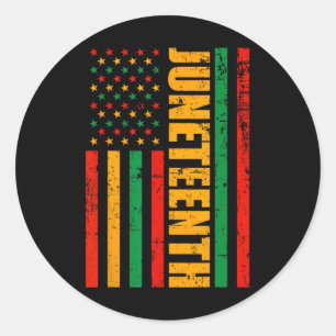 Sticker Rond Drapeau américain 1865 Histor noir africain