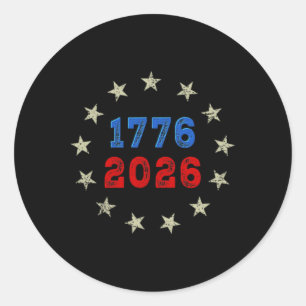Sticker Rond Drapeau américain 250 ans (2 faces) avant et arriè