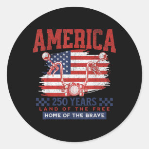 Sticker Rond Drapeau américain 250 ans Clic 250e anniversaire