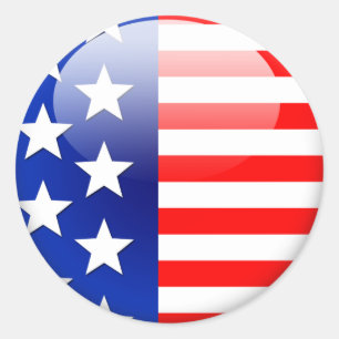 Sticker Rond Drapeau américain 2.0