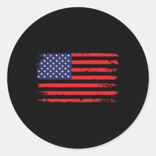 Sticker Rond Drapeau américain 4 juillet Drapeau américain État