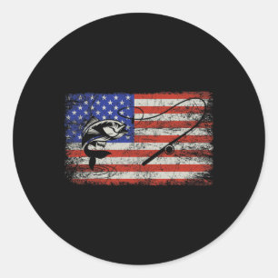 Sticker Rond Drapeau américain 4 juillet fête de l'indépendance