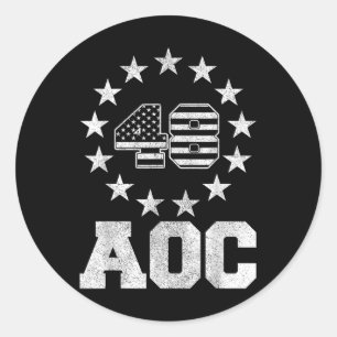 Sticker Rond Drapeau américain Alexandria Pour Président 2028,