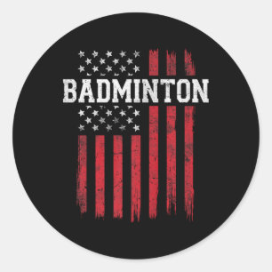 Sticker Rond Drapeau américain Badminton Patriot Patriot