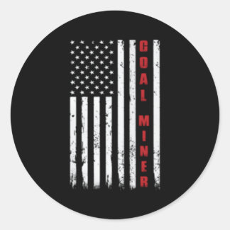 Sticker Rond Drapeau américain Cole Miner