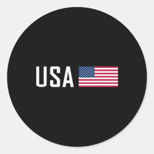 Sticker Rond Drapeau américain Cool Patriotique Hommes Femmes 4