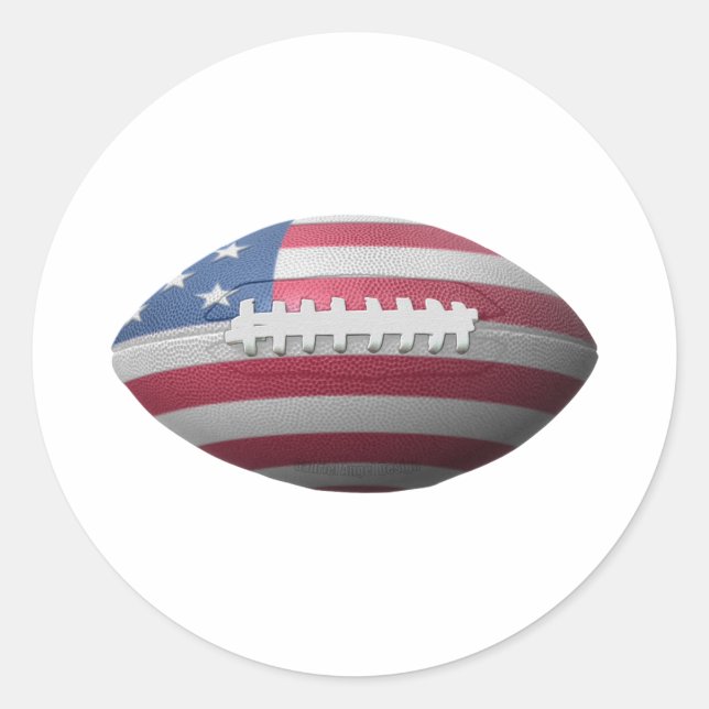 Sticker Rond Drapeau américain de football (Devant)