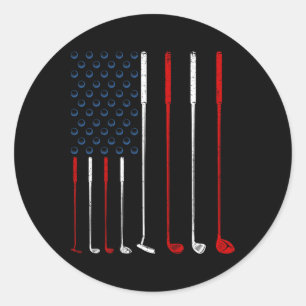 Sticker Rond Drapeau américain des clubs de golf