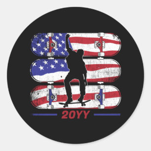 Sticker Rond Drapeau américain des États-Unis