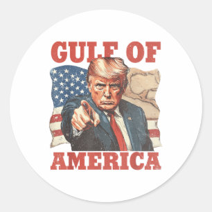Sticker Rond Drapeau Américain Drôle Du Golfe Des États-Unis