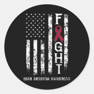 Sticker Rond Drapeau américain du guerrier de l'athéisme cérébr
