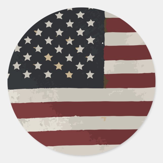 Sticker Rond Drapeau américain du jour commémoratif (Devant)