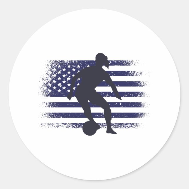Sticker Rond Drapeau américain du maillot de football américain (Devant)