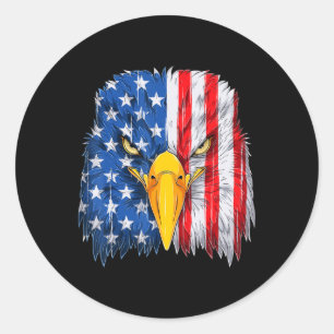 Sticker Rond Drapeau américain Eagle Patriotique 4 juillet 1