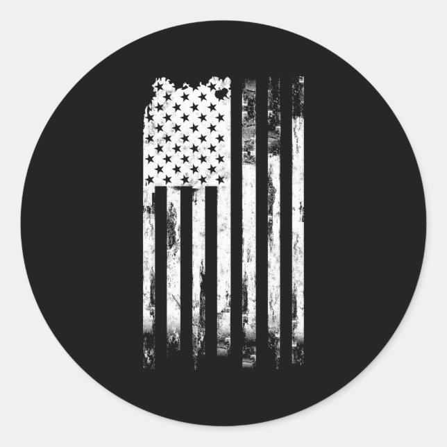 Sticker Rond Drapeau américain en détresse (Devant)