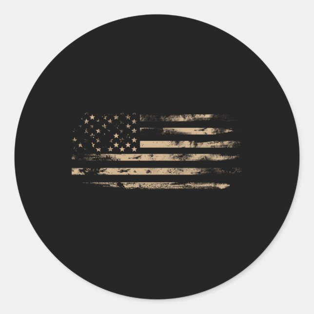Sticker Rond Drapeau américain en détresse drapeaux américains (Devant)