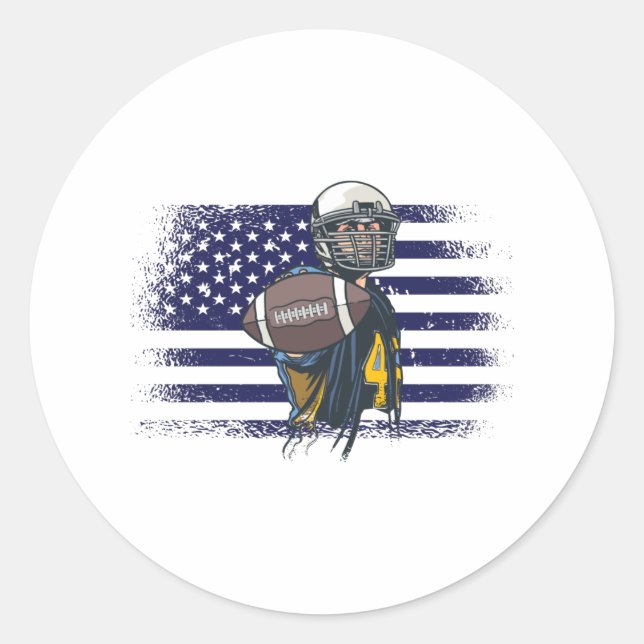 Sticker Rond Drapeau américain Fan Jersey Shirt USA (Devant)