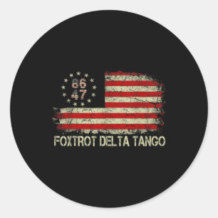 Sticker Rond Drapeau américain Foxtrots Deltas Tangos 86 47