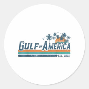 Sticker Rond Drapeau Américain G 2025 Du Golfe Des Etats-Unis E