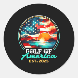 Sticker Rond Drapeau Américain G 2025 Du Golfe Des Etats-Unis E