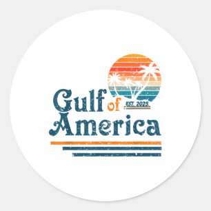 Sticker Rond Drapeau Américain G 2025 Du Golfe Des Etats-Unis E