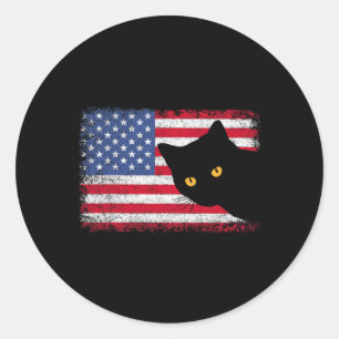Sticker Rond Drapeau Américain Hommes Femmes Enfants Garçons Fi