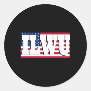 Sticker Rond Drapeau américain Ilwu