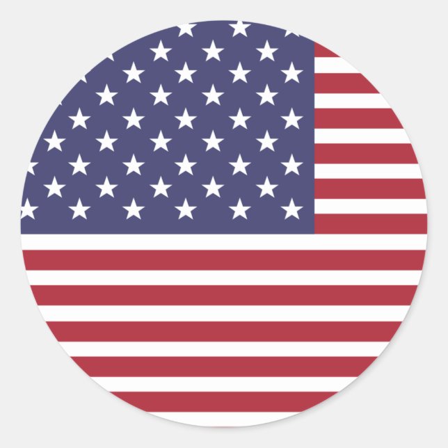 Sticker Rond Drapeau américain Jour de l'Indépendance du 4 juil (Devant)