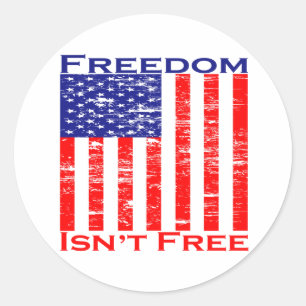 Sticker Rond Drapeau américain libre