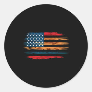 Sticker Rond Drapeau américain mexicain serape cinco de mayo po