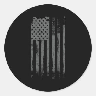 Sticker Rond Drapeau américain Patriotic Distressed