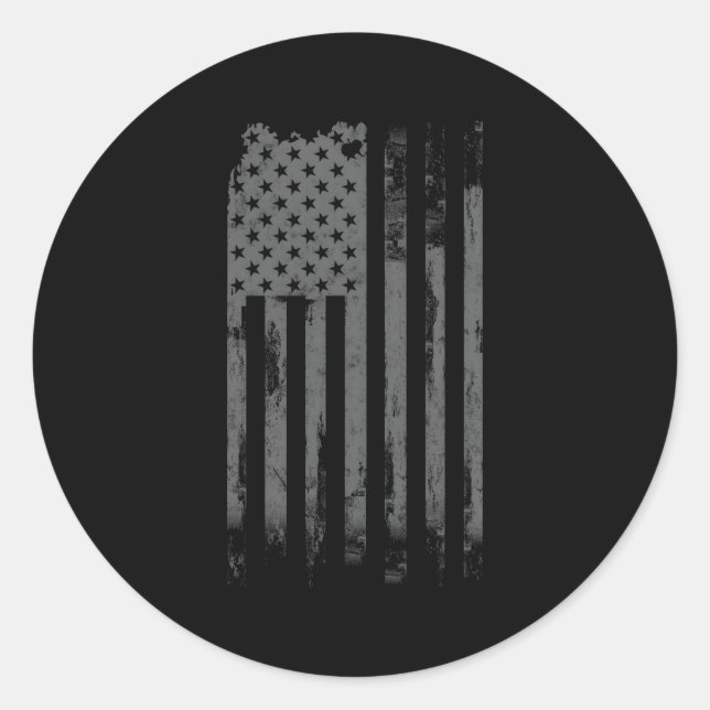 Sticker Rond Drapeau américain Patriotic Distressed (Devant)