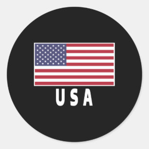 Sticker Rond Drapeau américain Patriotique 4 juillet Amérique J
