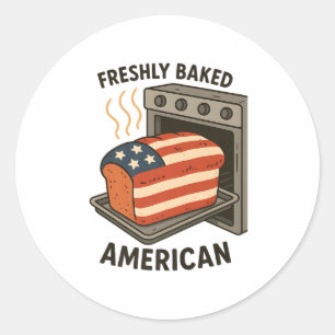 Sticker Rond Drapeau américain Patriotique américain fraîchemen