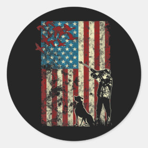 Sticker Rond Drapeau américain patriotique en détresse