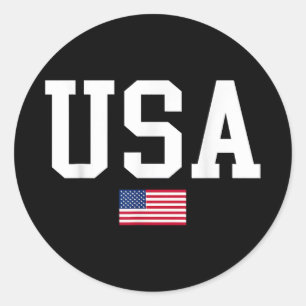 Sticker Rond Drapeau Américain Patriotique Pour Hommes Femmes E