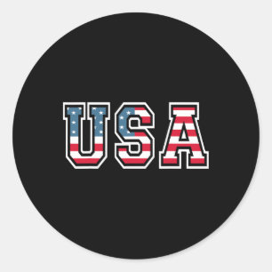Sticker Rond Drapeau Américain Patriotique Pour Hommes Femmes E