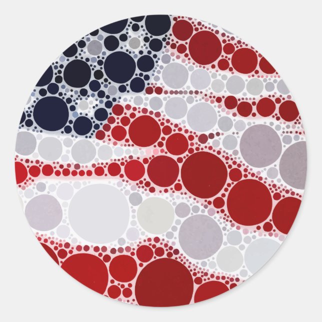 Sticker Rond Drapeau américain patriotique unique (Devant)