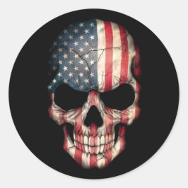 Sticker Rond Drapeau américain personnalisable