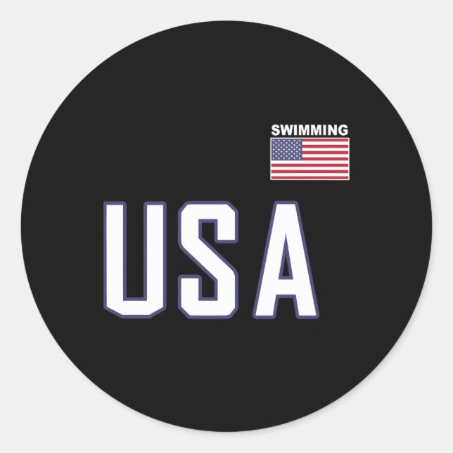 Sticker Rond Drapeau américain Pocket Equipement de nage (Devant)
