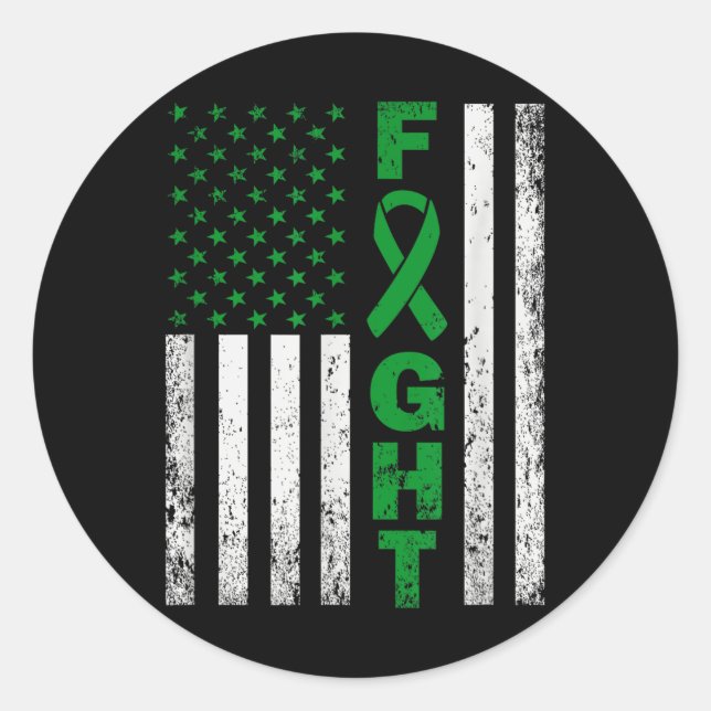 Sticker Rond Drapeau américain pour la sensibilisation à la san (Devant)