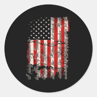 Sticker Rond Drapeau Américain Promesse D'Allégeance