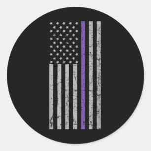 Sticker Rond Drapeau américain Purple Strip souvenirs Heimer