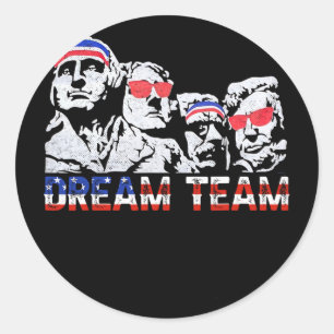 Sticker Rond Drapeau américain Usa Dream Team Drôle Patriote Ré