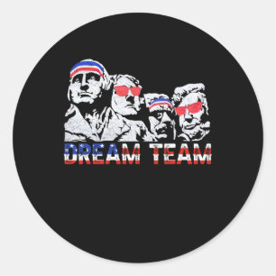 Sticker Rond Drapeau américain Usa Dream Team Drôle Patriote Ré