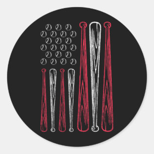 Sticker Rond Drapeau américain Vendre Rouge Blanc Bleu 4 juille