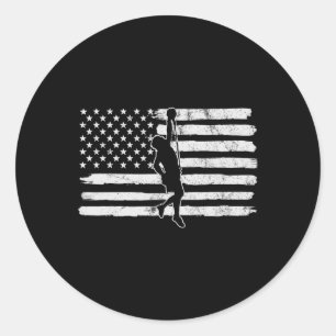 Sticker Rond Drapeau américain vintage du 4 juillet pour grimpe