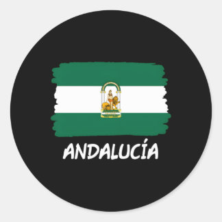 Sticker Rond Drapeau Andalousie
