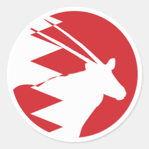 Sticker Rond Drapeau animal national bahreïni arabe